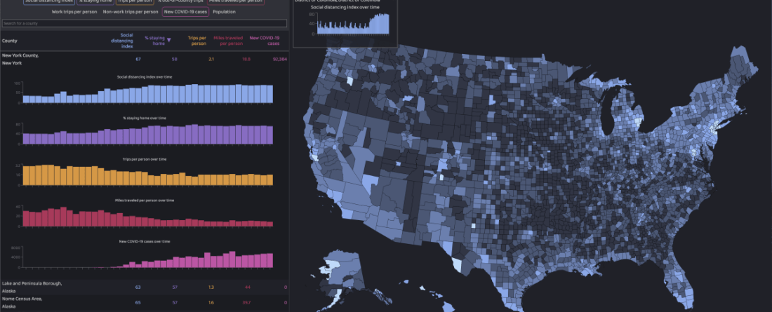 social distancing index map of usa