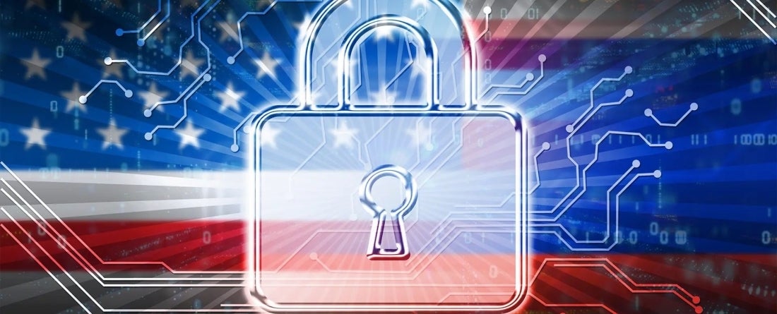 image of a lock against American flag